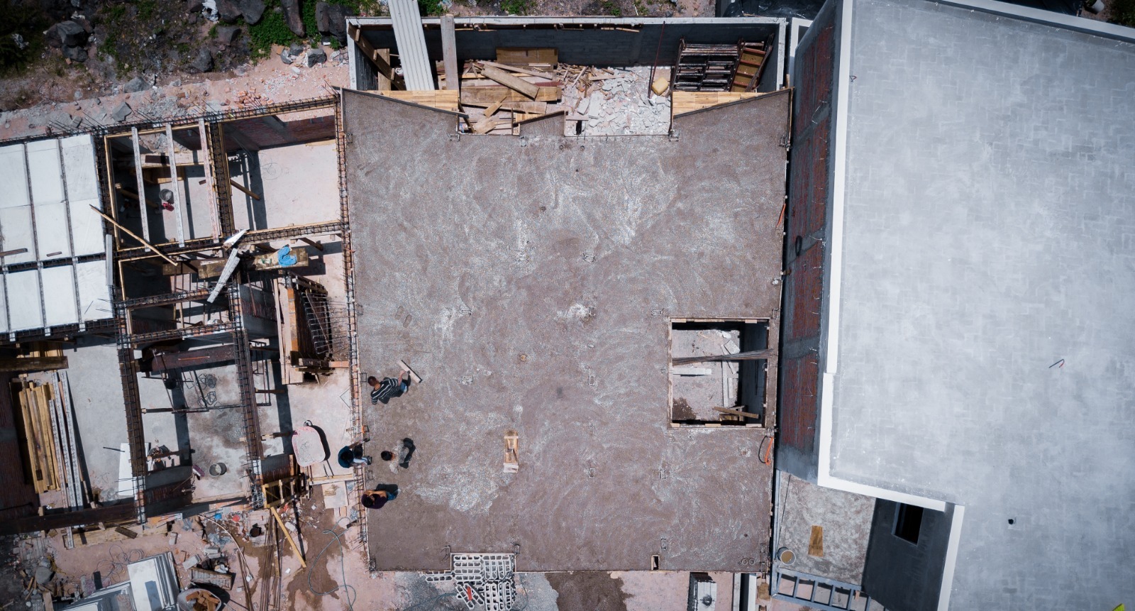 Vista aérea de obra en proceso